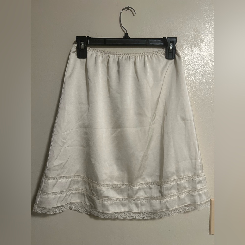 Fairycore Lace Trim Whimsy Mini Skirt S Retro Coquette Romantic Soft Feminine